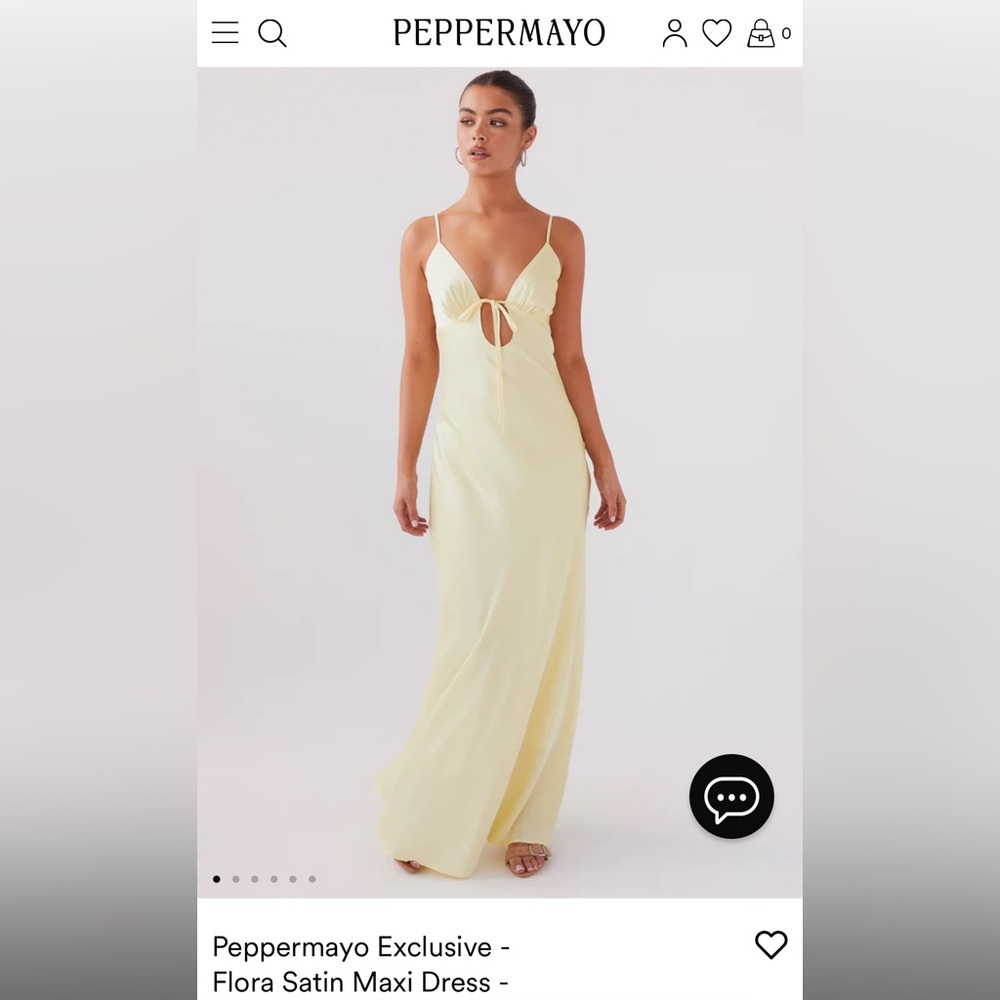 PEPPERMAYO flora satin maxi dress - lemon